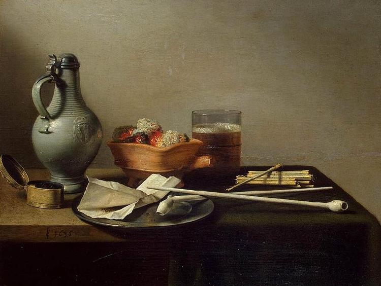 Pieter Claesz Tobacco Pipes and a Brazier oil painting picture